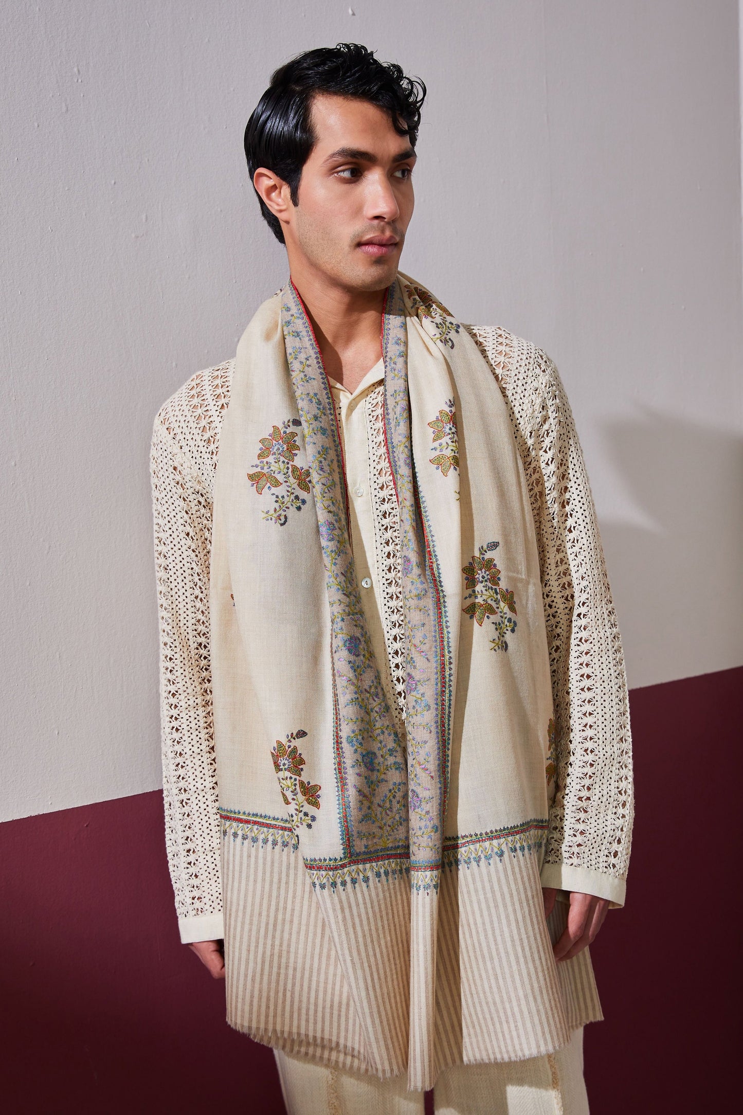 Paisley Stripe Pashmina Shawl