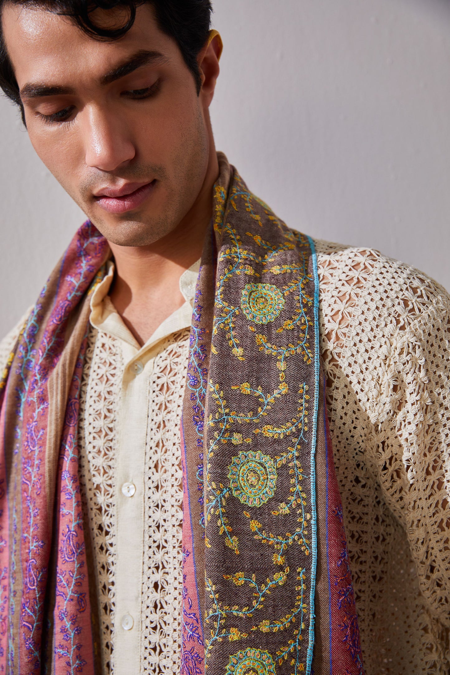 Paisley Stripe Pashmina Shawl