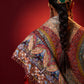 Model is seen wearing the Bal Krishna Pashmina Shawl by Shaza.