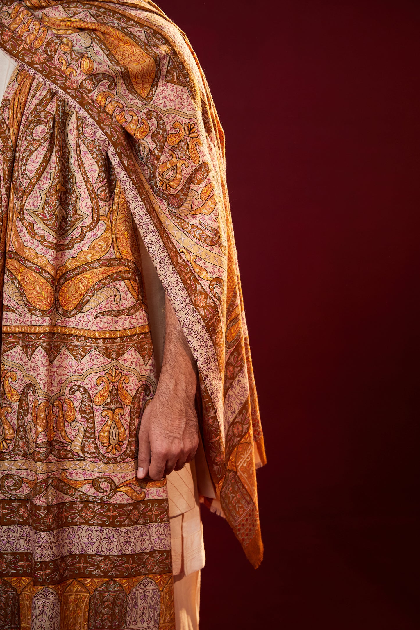 Dushala Men's Kalamkari Shawl