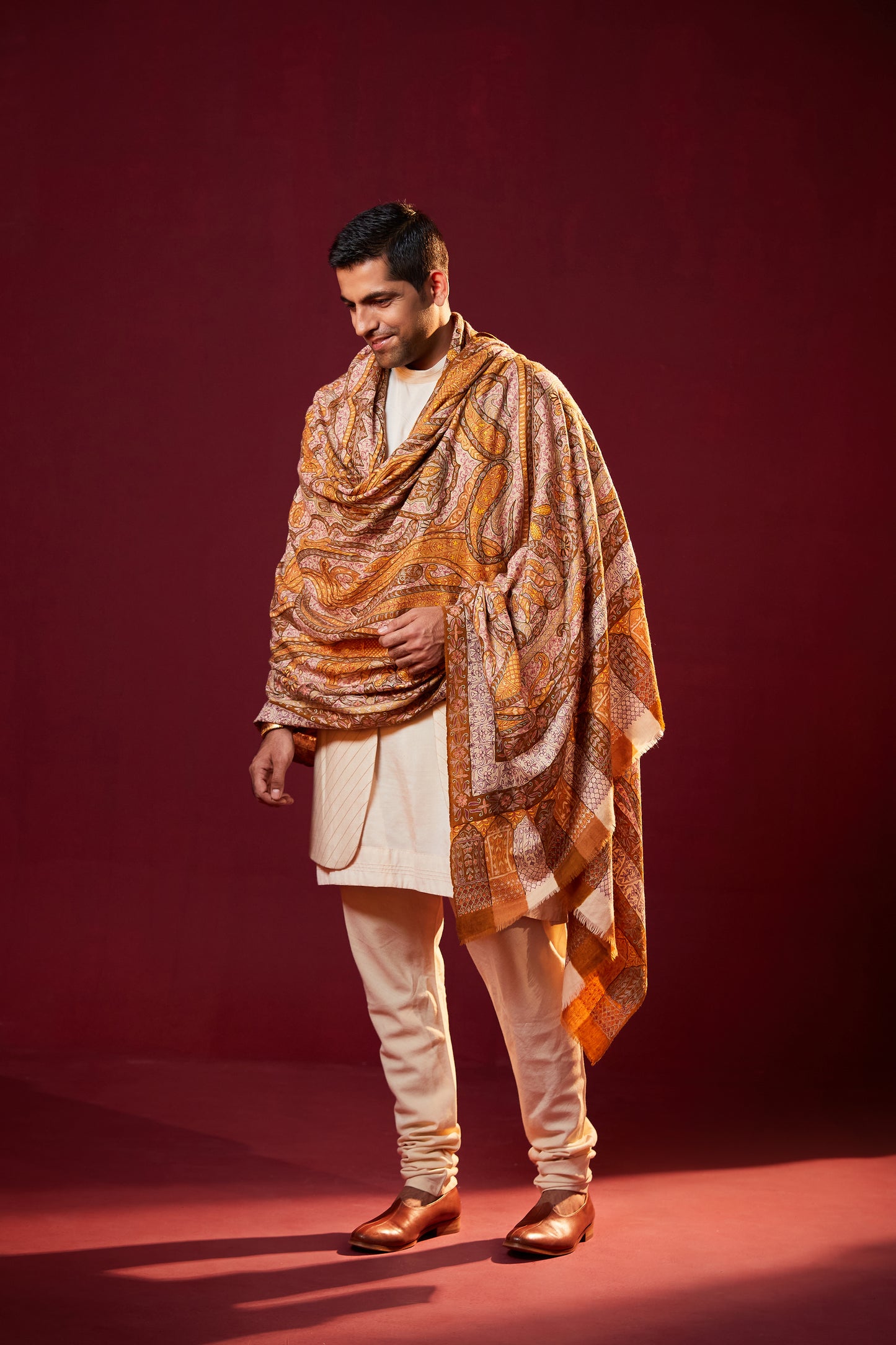 Dushala Men's Kalamkari Shawl