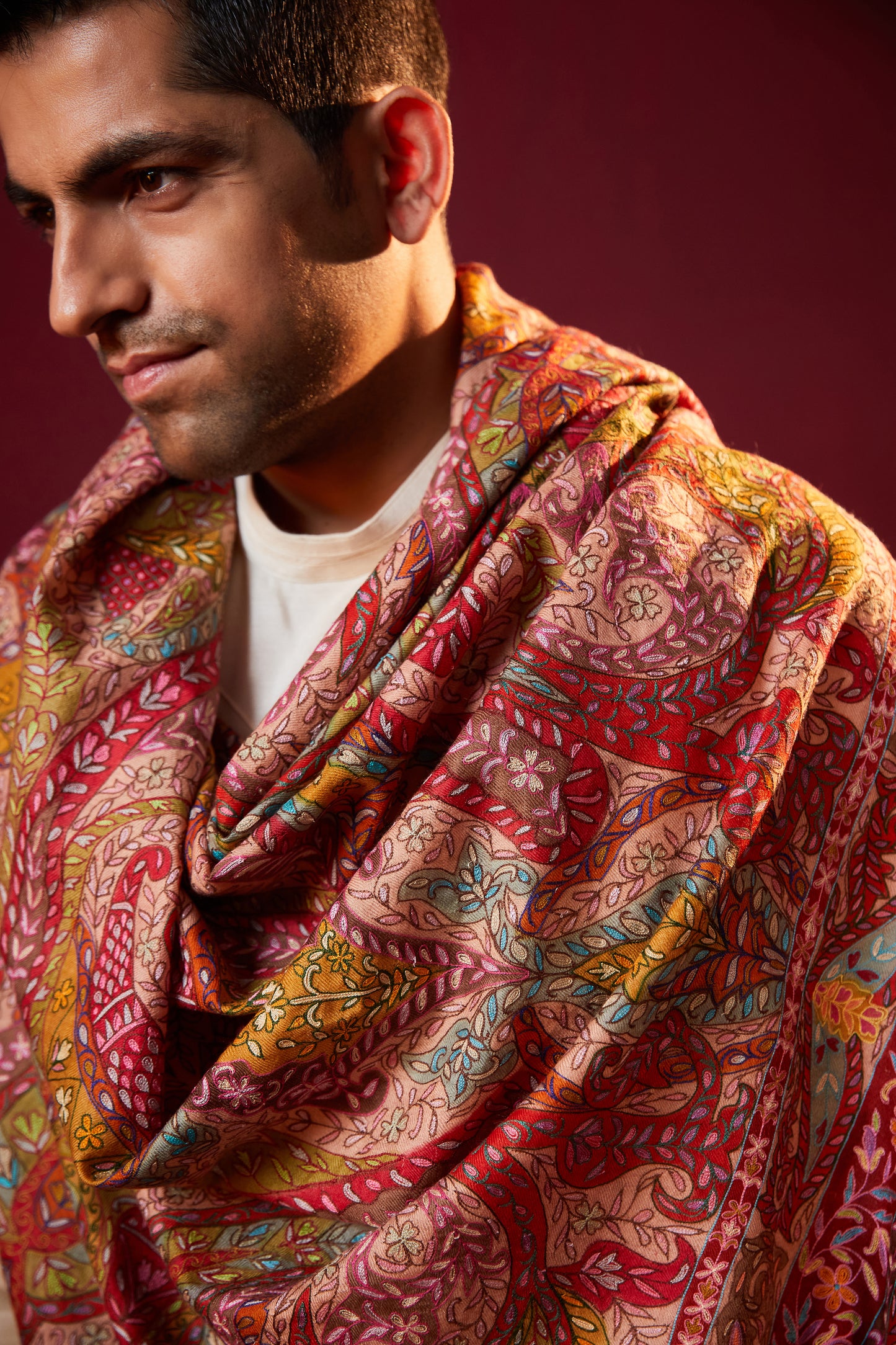 Dushala Men's Kalamkari Shawl