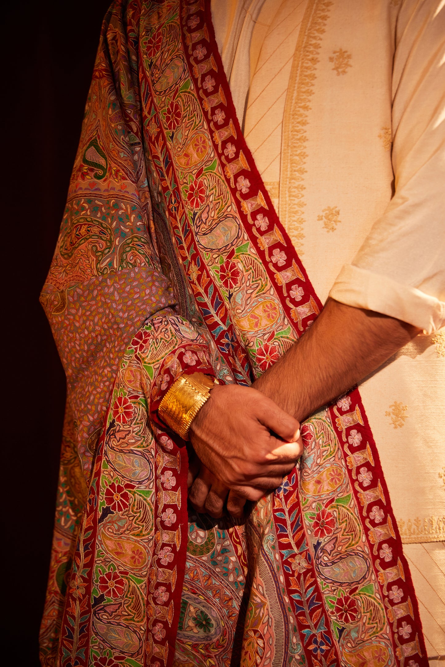 Dushala Men's Kalamkari Shawl