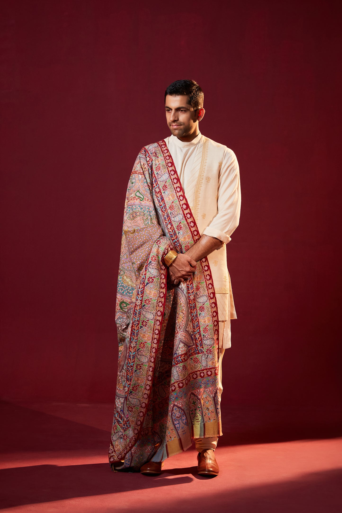 Dushala Men's Kalamkari Shawl