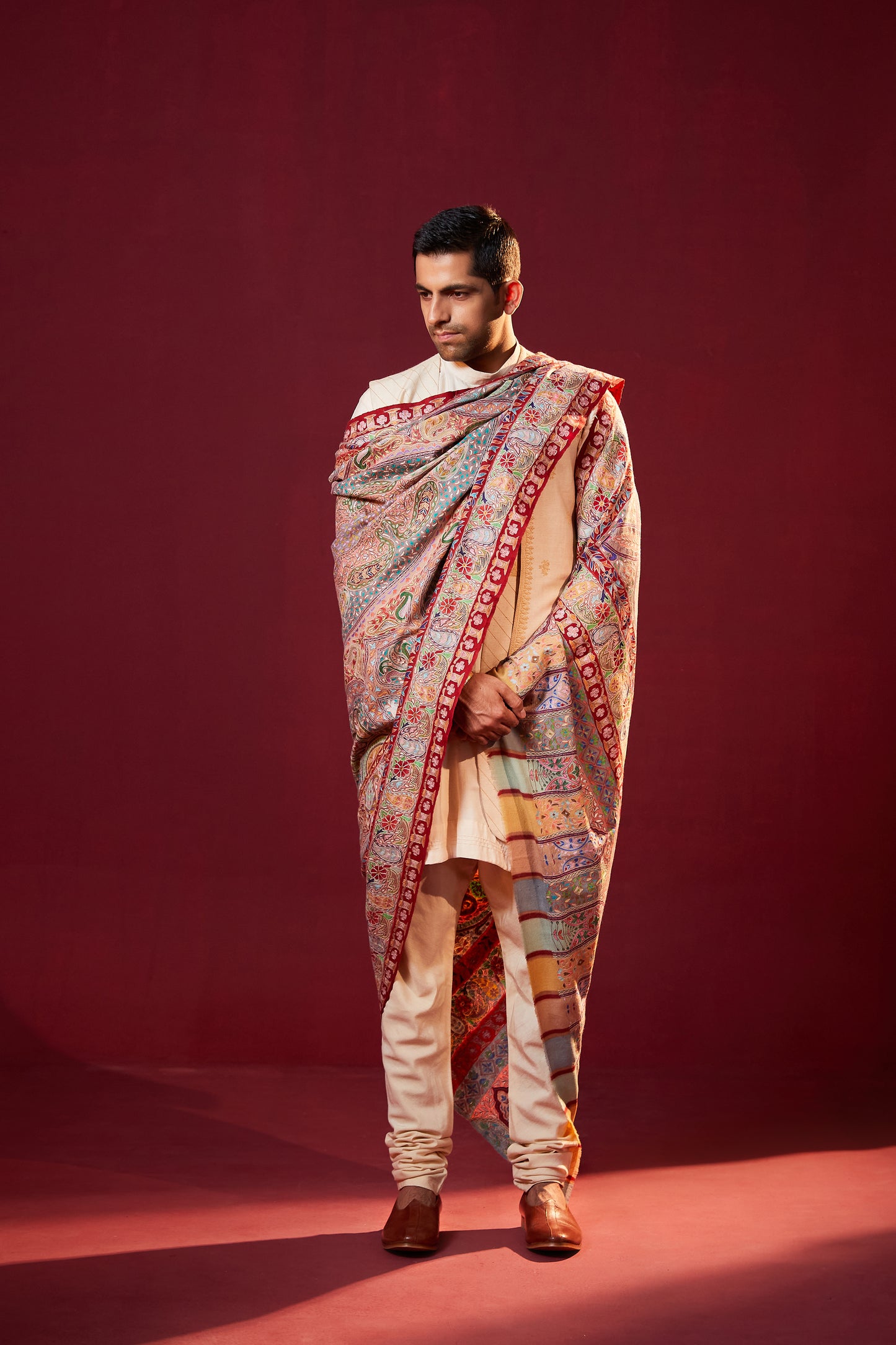 Dushala Men's Kalamkari Shawl