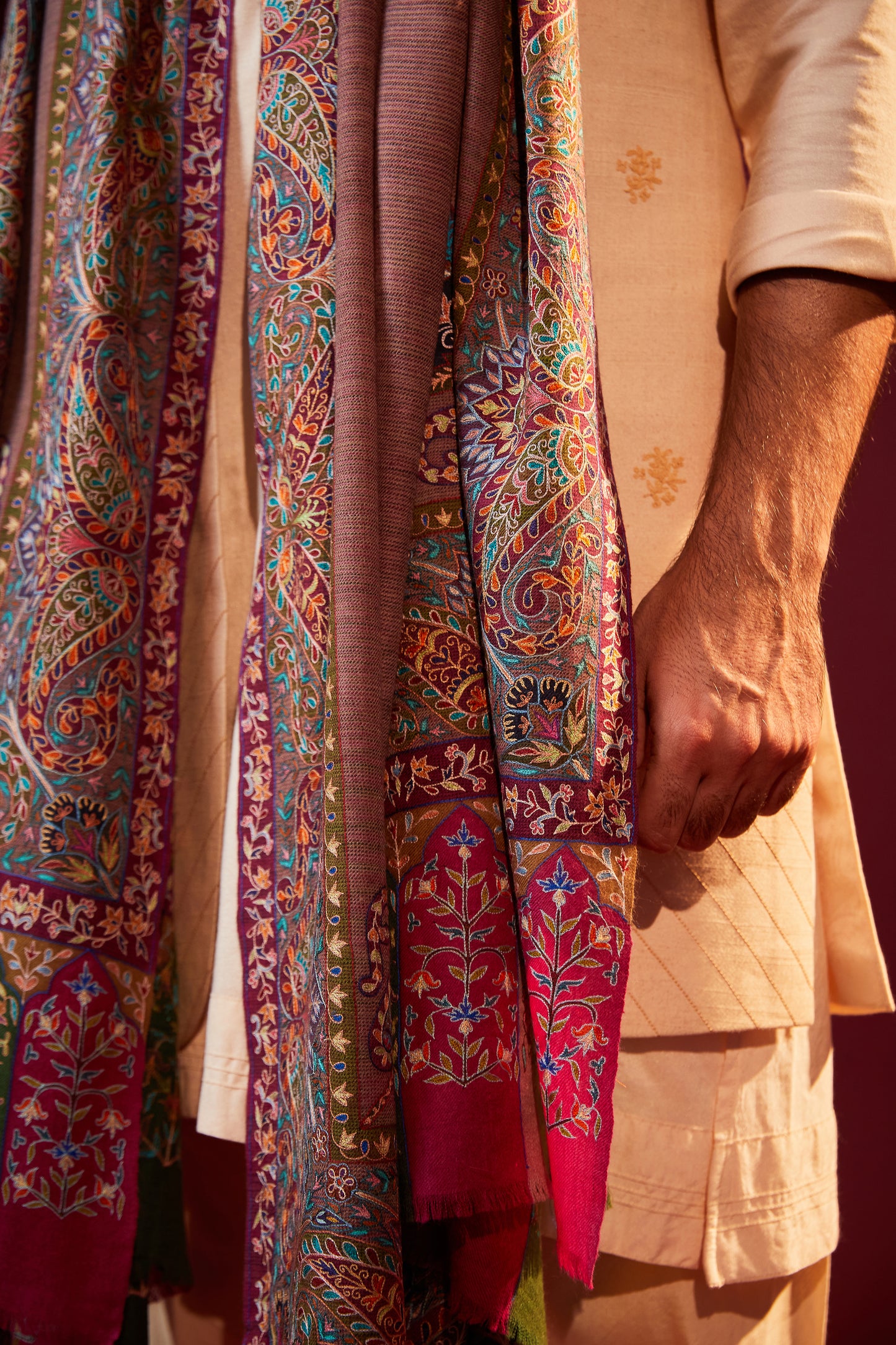 Men's Ekkat Kalamkari Border