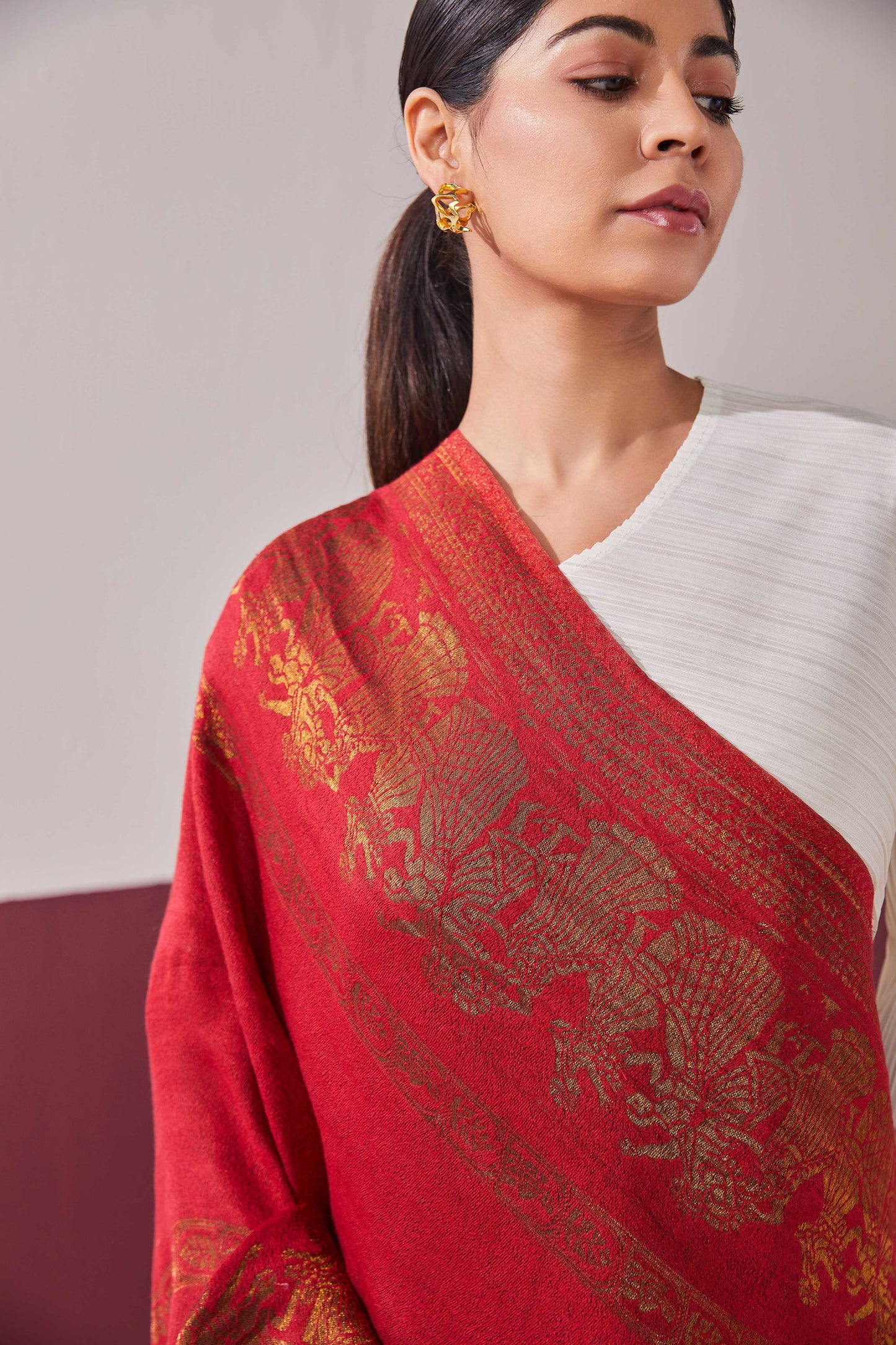 Wool RV Zari Stole