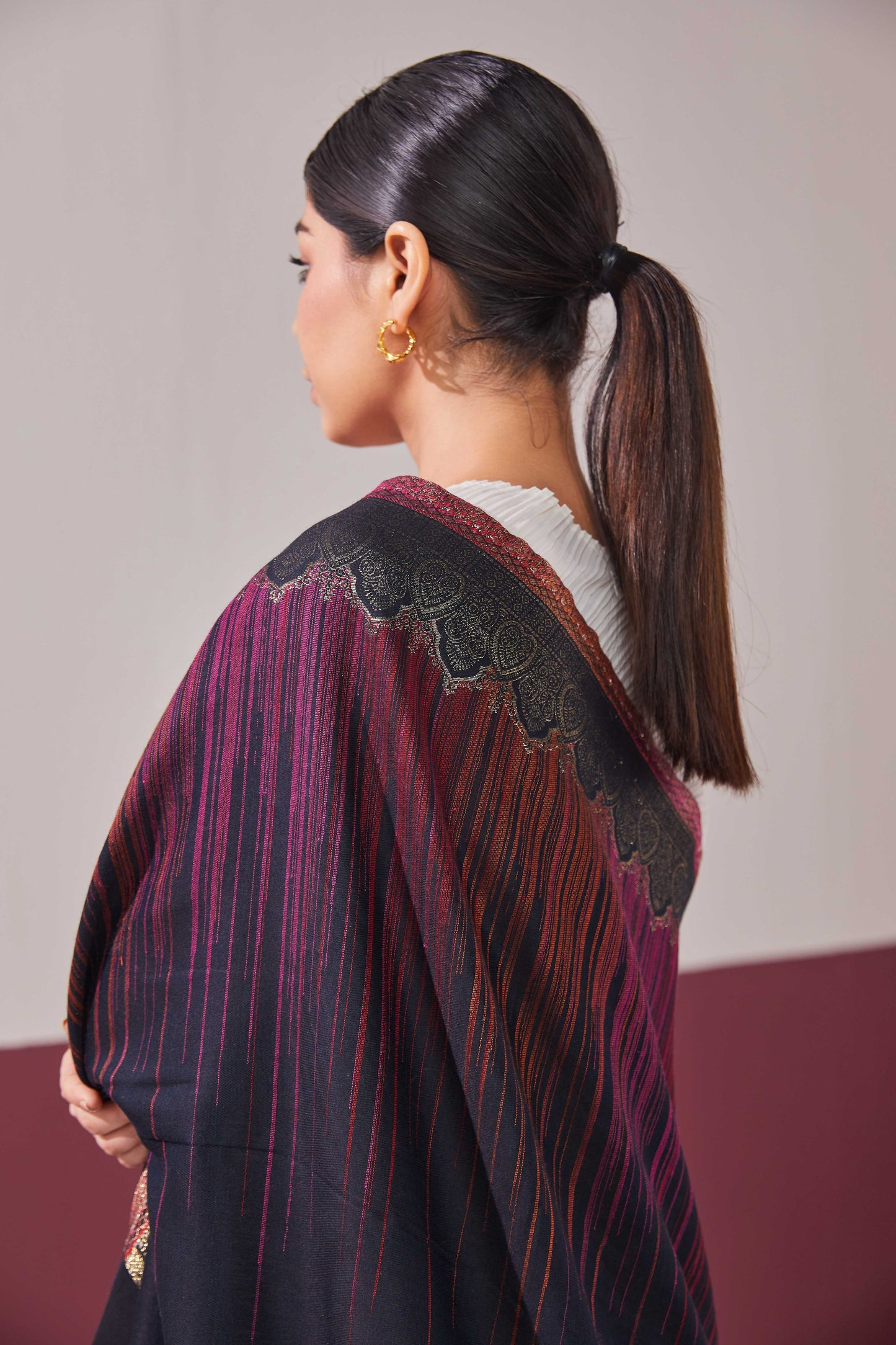 Wool Silk Zari Stole