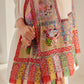 Model is wearing the Manohar Border Pashmina Kalmakari Shawl by Shaza.