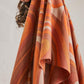 Model is wearing the disruption pashmina stole from shaza, handpainted in colours of brown symbolizing space.