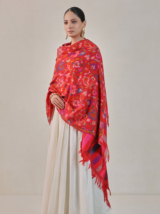 Orange Kani Pashmina Shawl