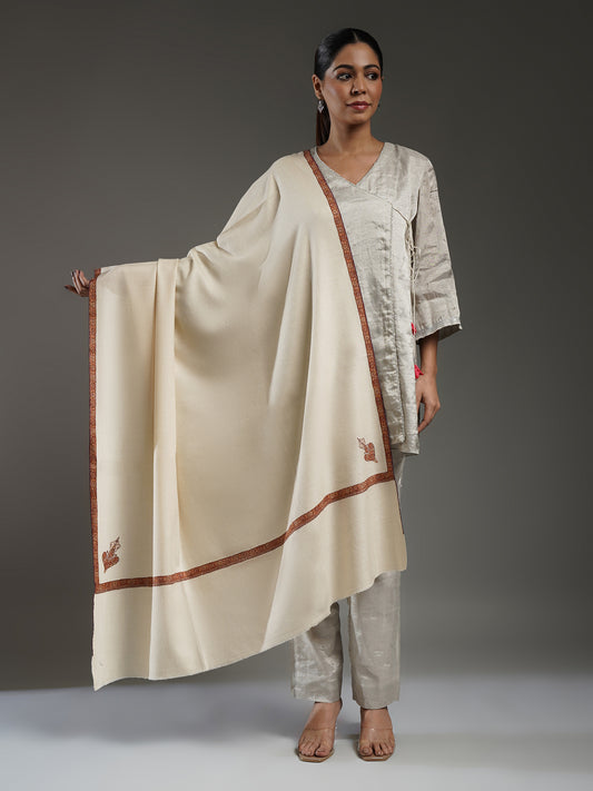Border Embroidery Pashmina Shawl