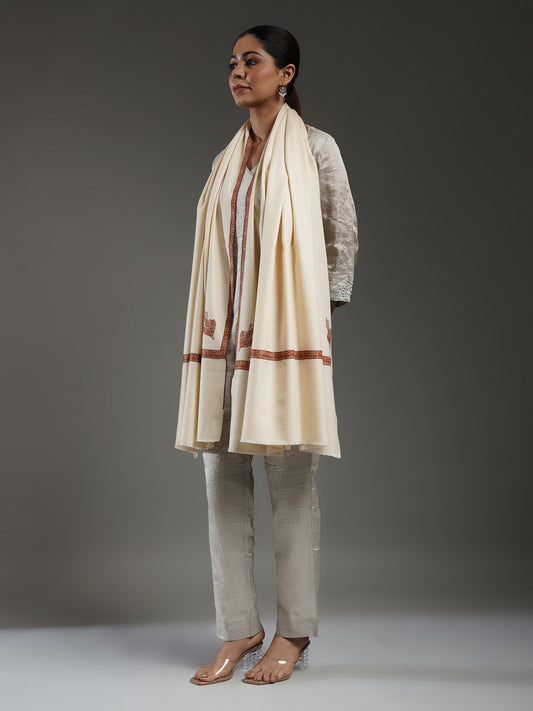 Border Embroidery Pashmina Shawl