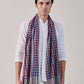Wool Silk Pashmina Check Muffler