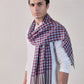 Wool Silk Pashmina Check Muffler