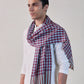 Wool Silk Pashmina Check Muffler