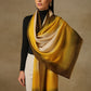 Model is wearing a Saya Ombre stole from Shaza, in the colour Sand : Beige, orange and brown.
