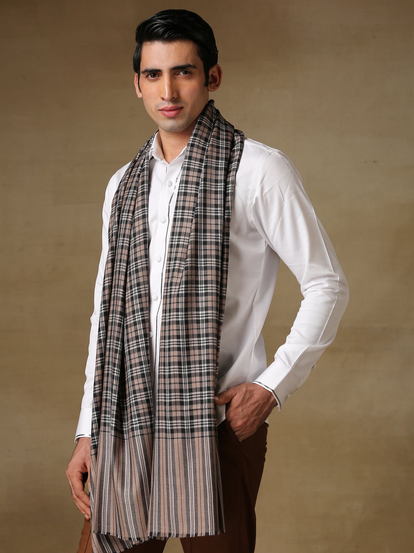 Wool Silk Pashmina Blend Stole