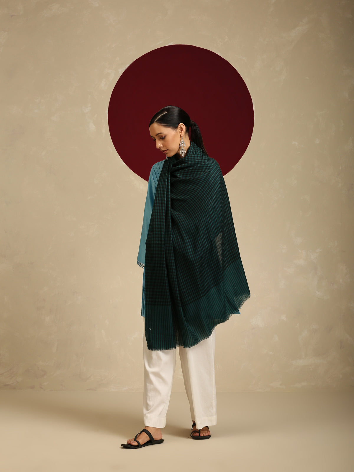 Pashmina Check Shawl