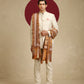 Model is wearing Men's Kalamkari Dushala from shaza.