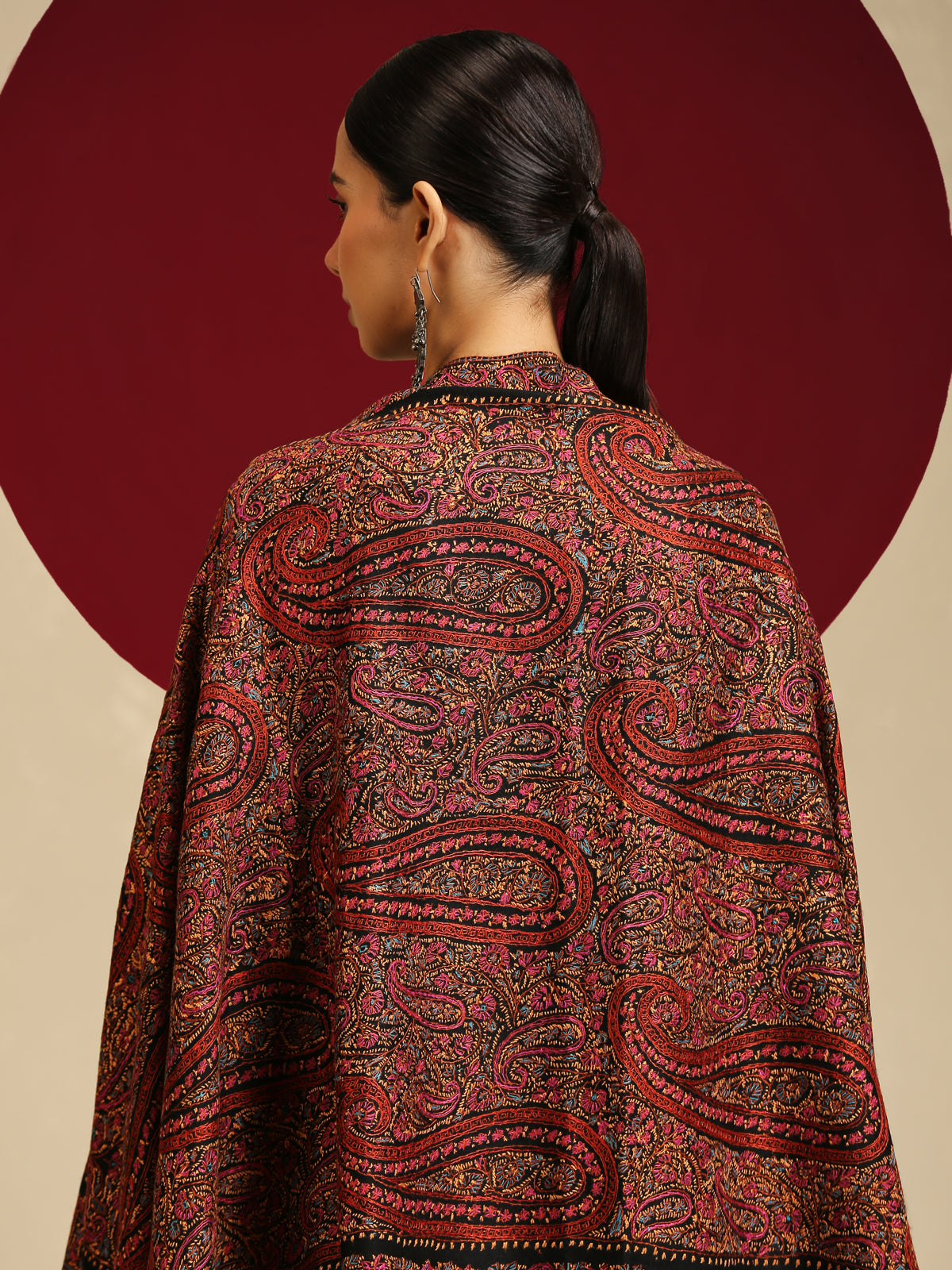 Thread Embroidery Jama Stole