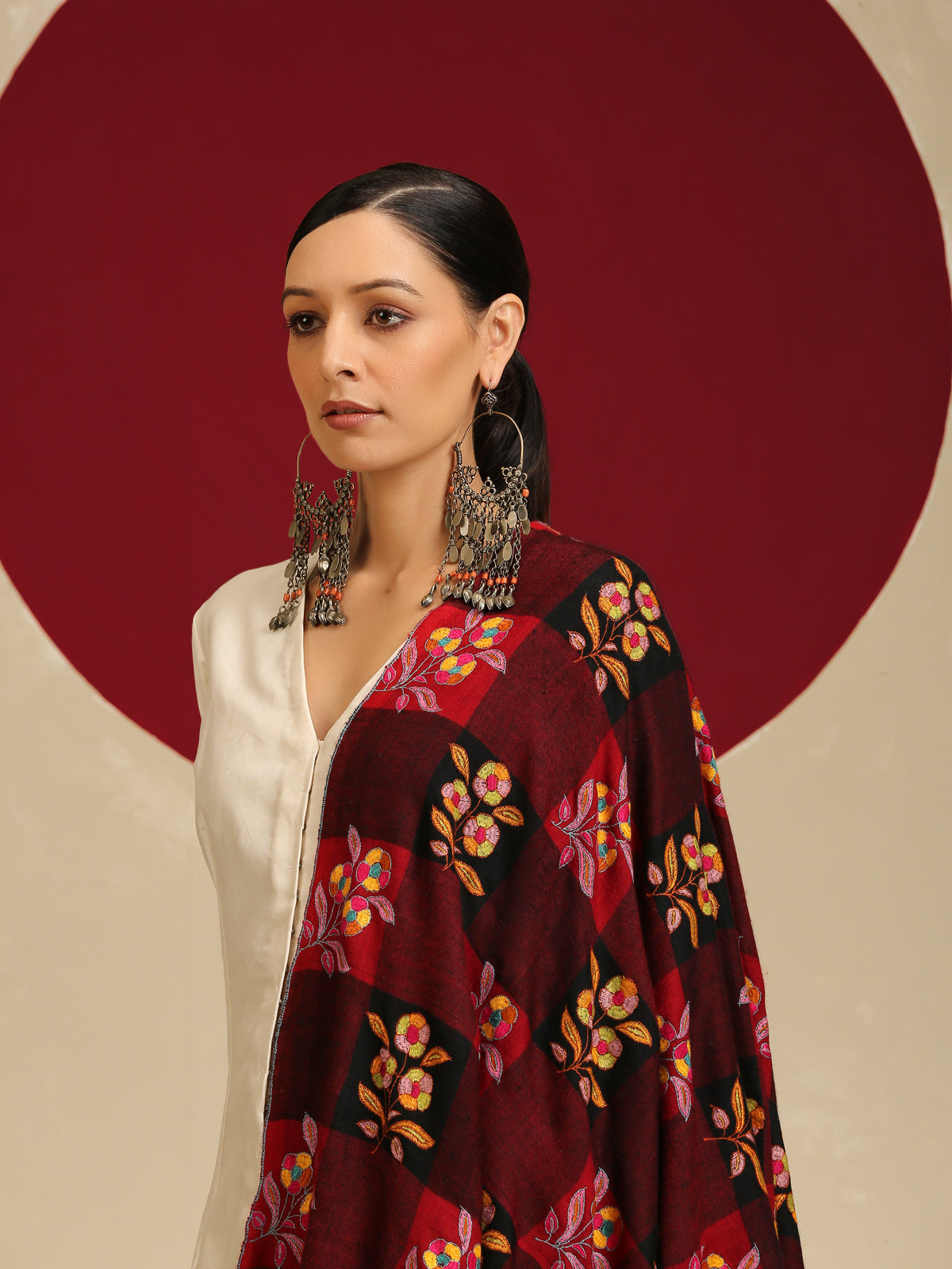 Pashmina Big Check Bootidar Shawl