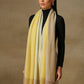 Model is wearing a Pardah stole by Shaza in lemon yellow.