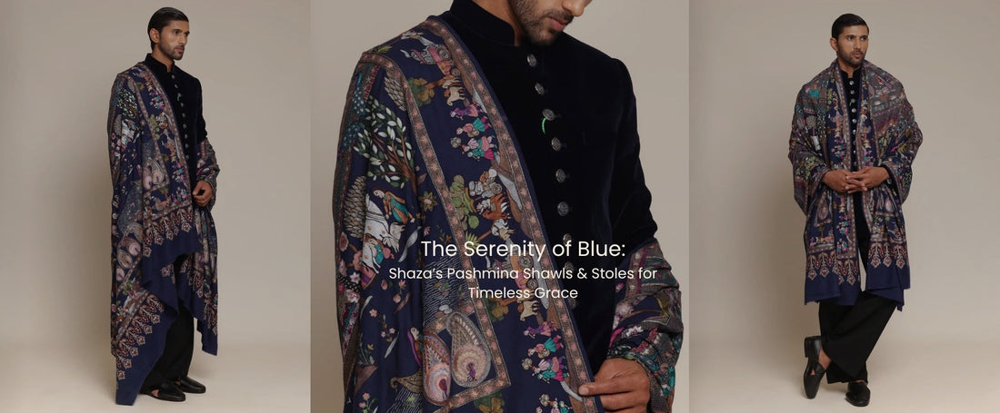 The Serenity of Blue: Shaza’s Pashmina Shawls & Stoles for Timeless Grace