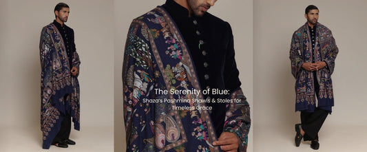 The Serenity of Blue: Shaza’s Pashmina Shawls & Stoles for Timeless Grace