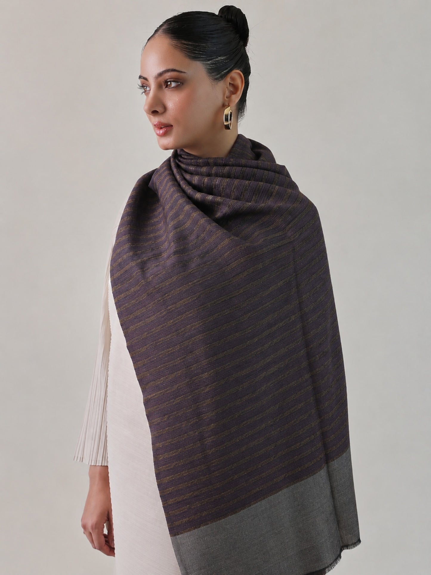 Zari Stripe Pashmina Shawl