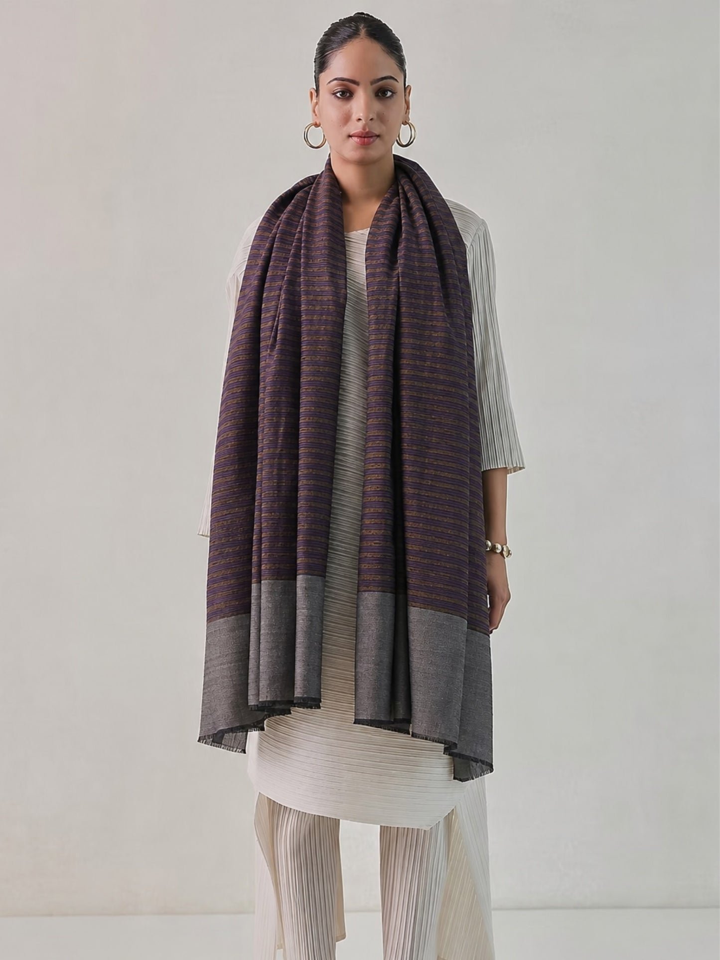 Zari Stripe Pashmina Shawl