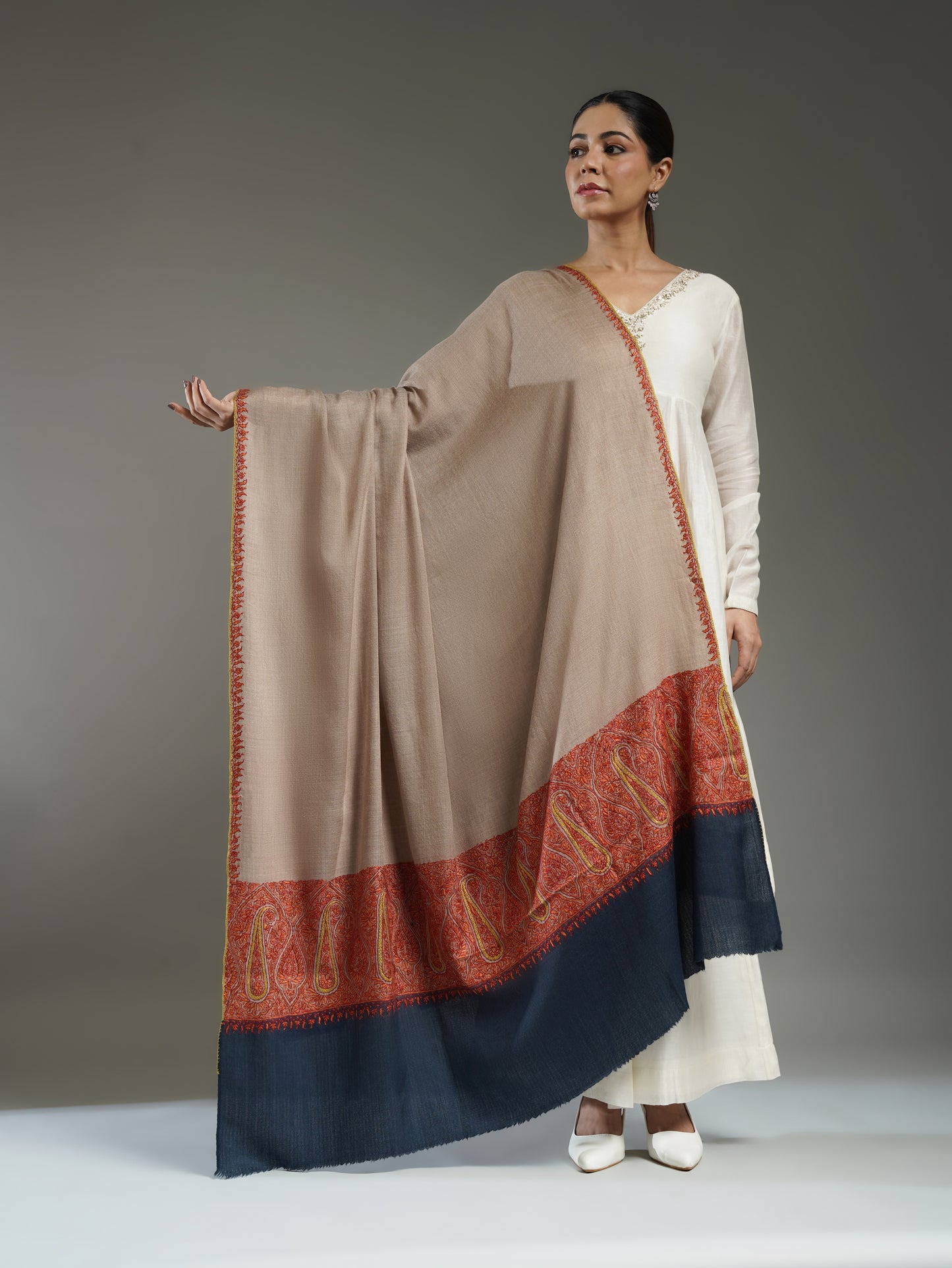 Rivayat Embroidered Cashmere Shawl