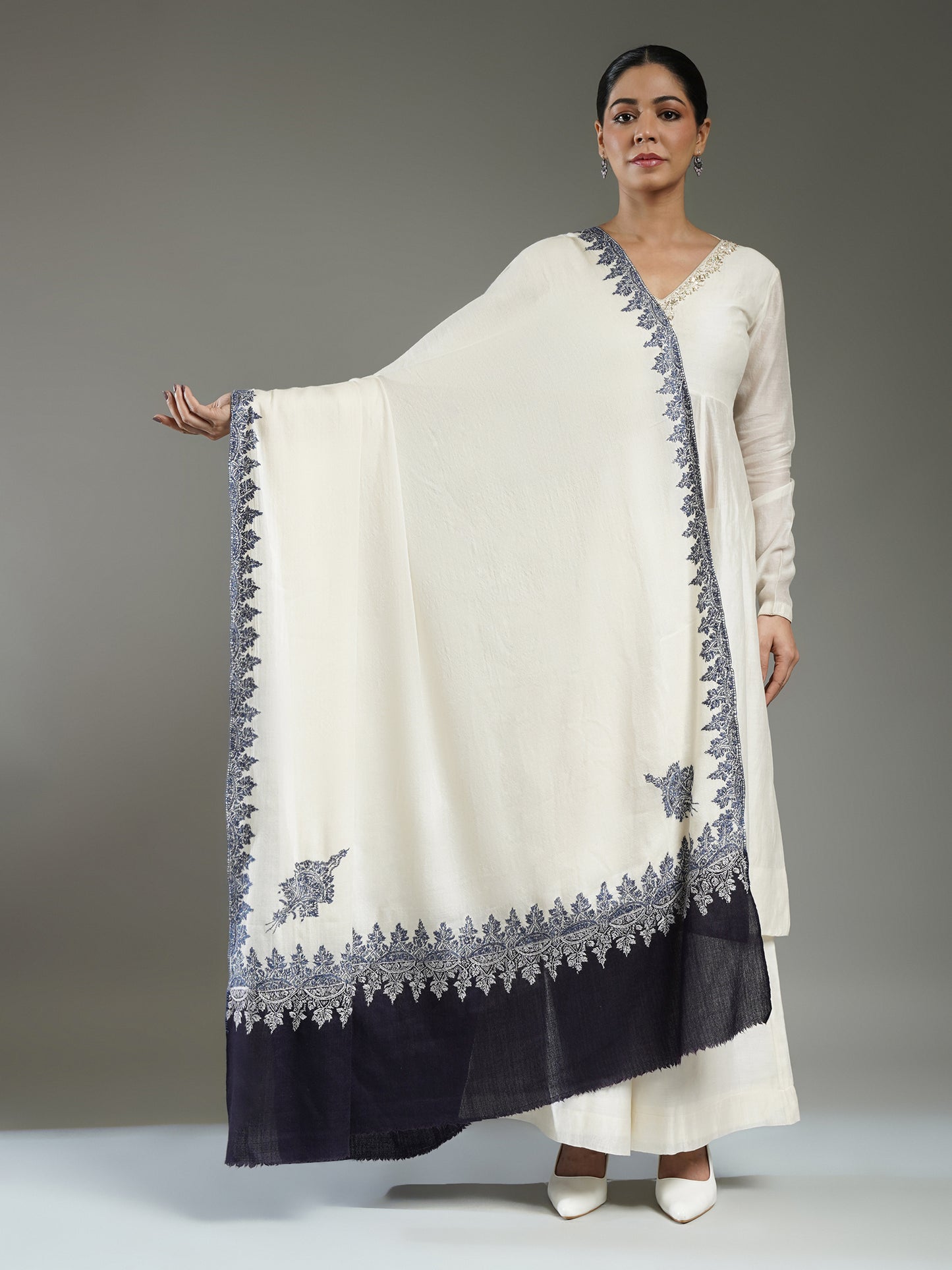 Rivayat Embroidered Cashmere Shawl