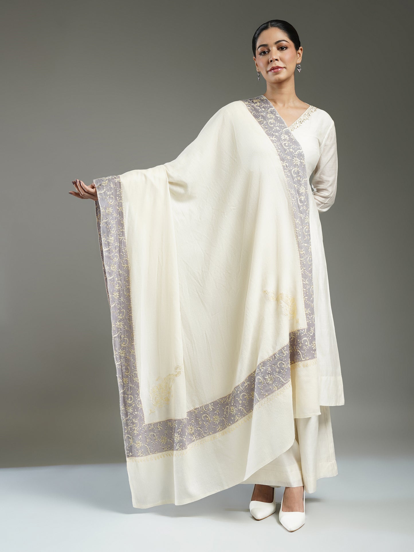 Rivayat Embroidered Cashmere Shawl