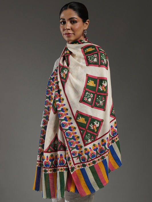 Rangbaahar Patola Pashmina Stole