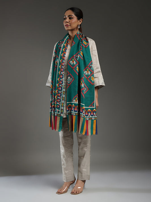 Handpainted Patola pashmina Stole