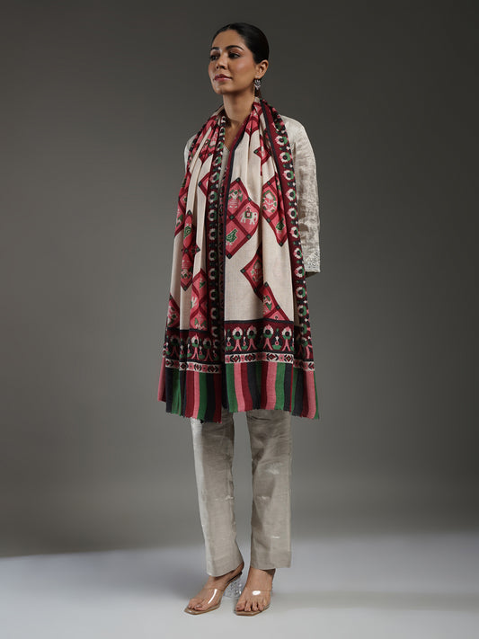 Rangbaahar Patola pashmina stole