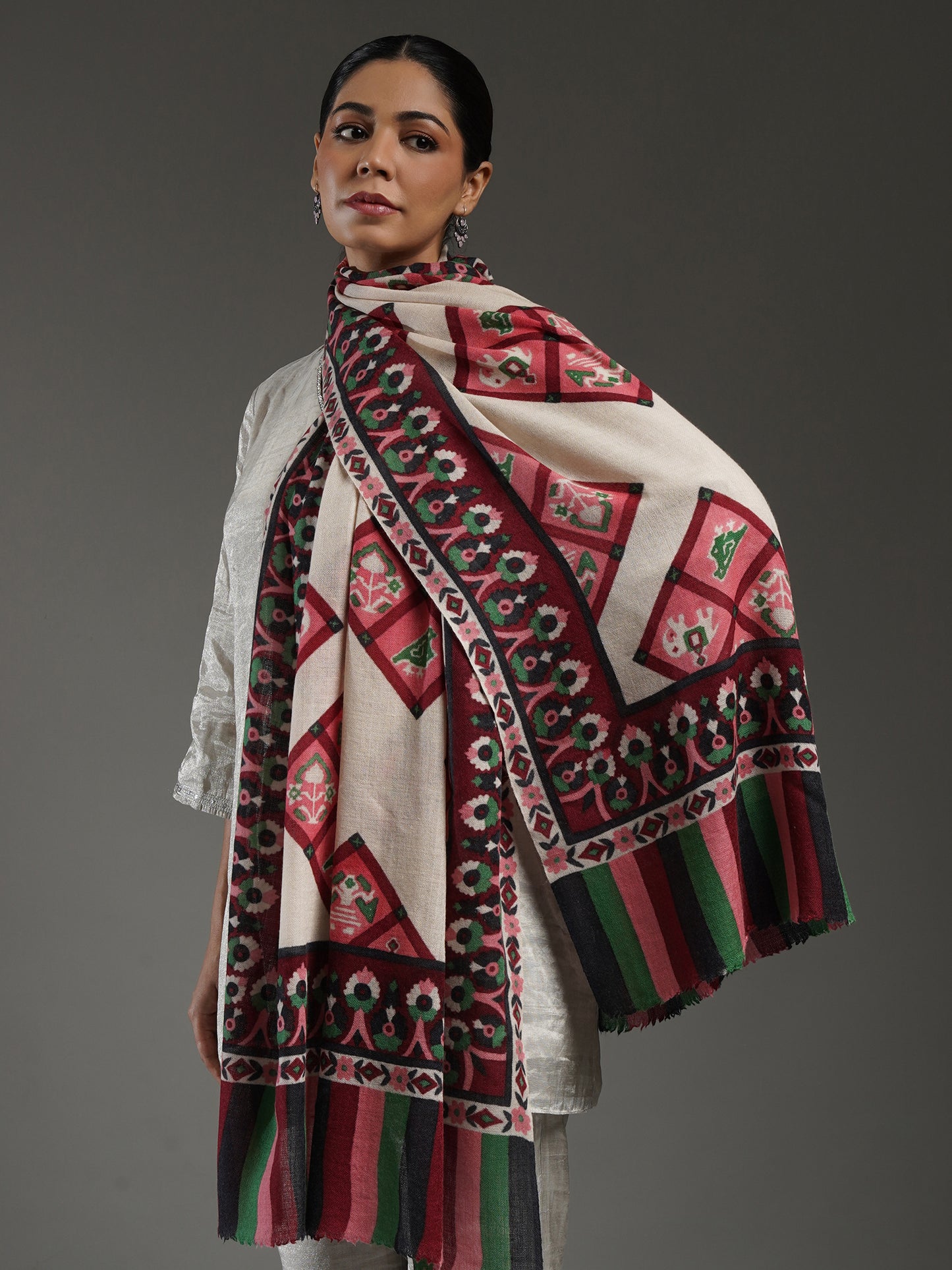 Rangbaahar Patola pashmina stole