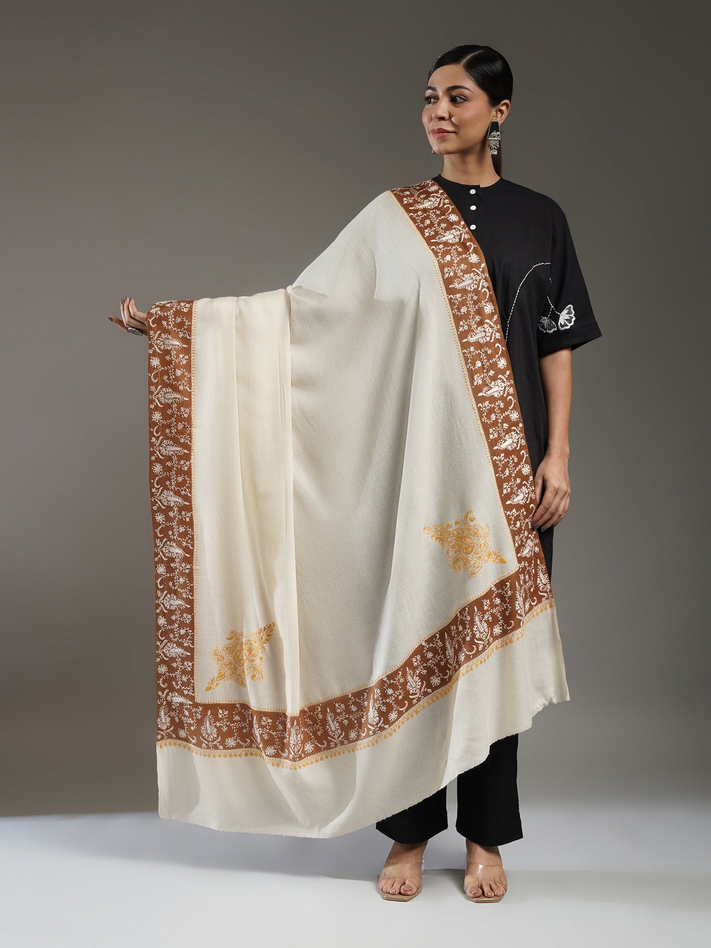 Rivayat Embroidered Cashmere Shawl