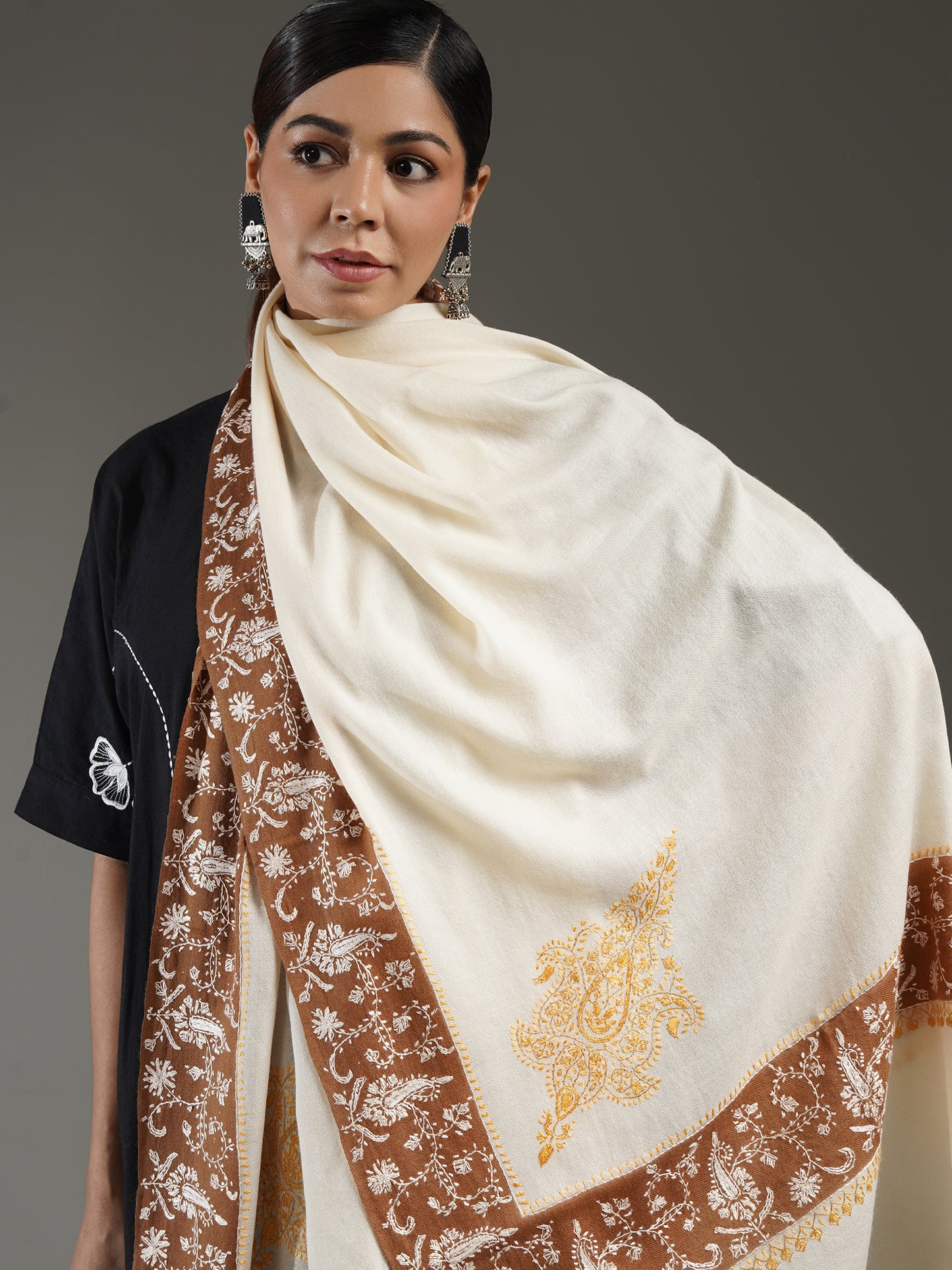 Rivayat Embroidered Cashmere Shawl