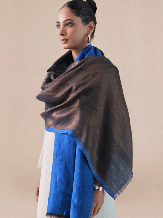 Wool Reversible Zari Stole