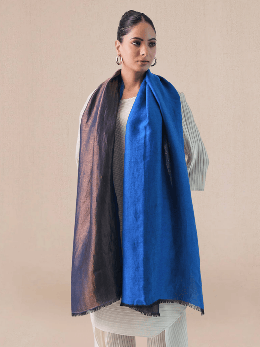 Wool Reversible Zari Stole