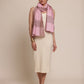 Woman wearing a light pink cashmere Stole