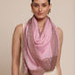 Woman wearing a light pink cashmere Stole