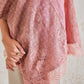 Model is wearing the Celestial Chantilly Pashmina Stole from shaza in baby pink and peach. 