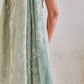 Model is wearing the Celestial Chantilly Pashmina Stole from shaza in sea green ombre.