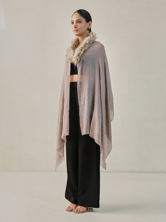 Fur cashmere capes