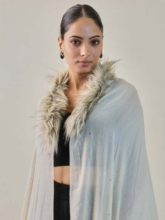 Fur cashmere capes