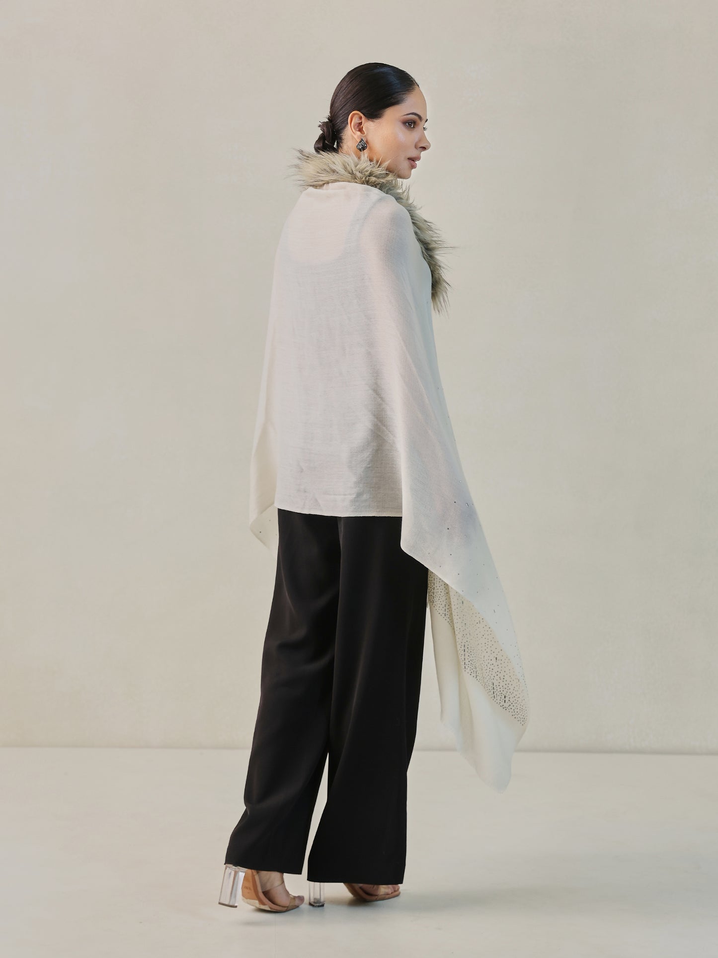 Fur cashmere capes