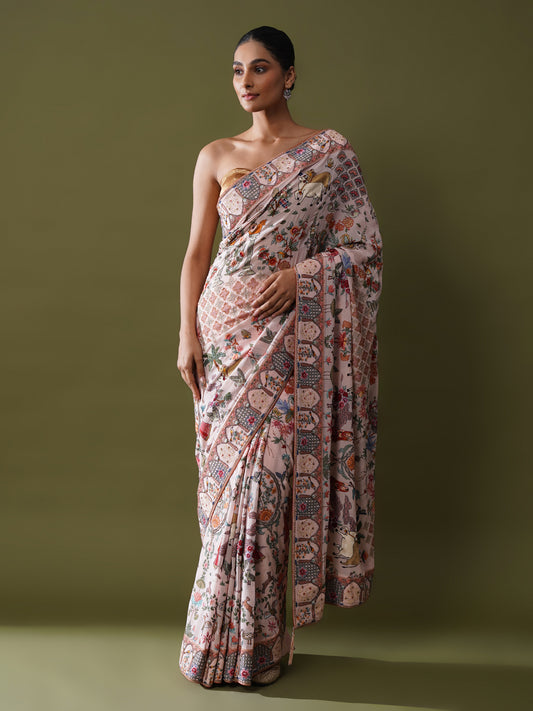 Iravati Hand Embroidered Saree